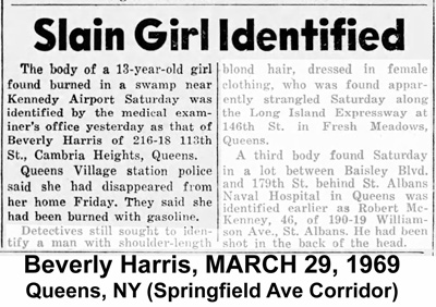 Beverly Harris Murder New York 1969